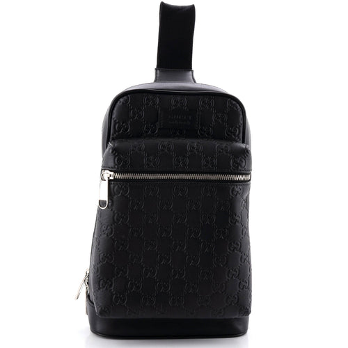 GUCCI Signature Slim Crossbody Bag Guccissima Leather Small