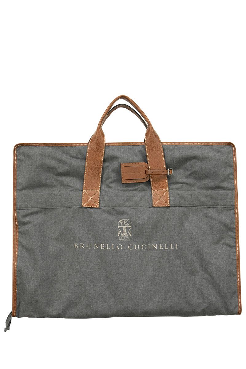 Brunello Cucinelli Men's Cotton And Leather Covers in Grey | MWN4ZU390