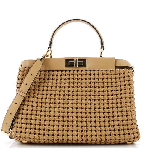 FENDI Peekaboo Bag Woven Nappa Leather Regular