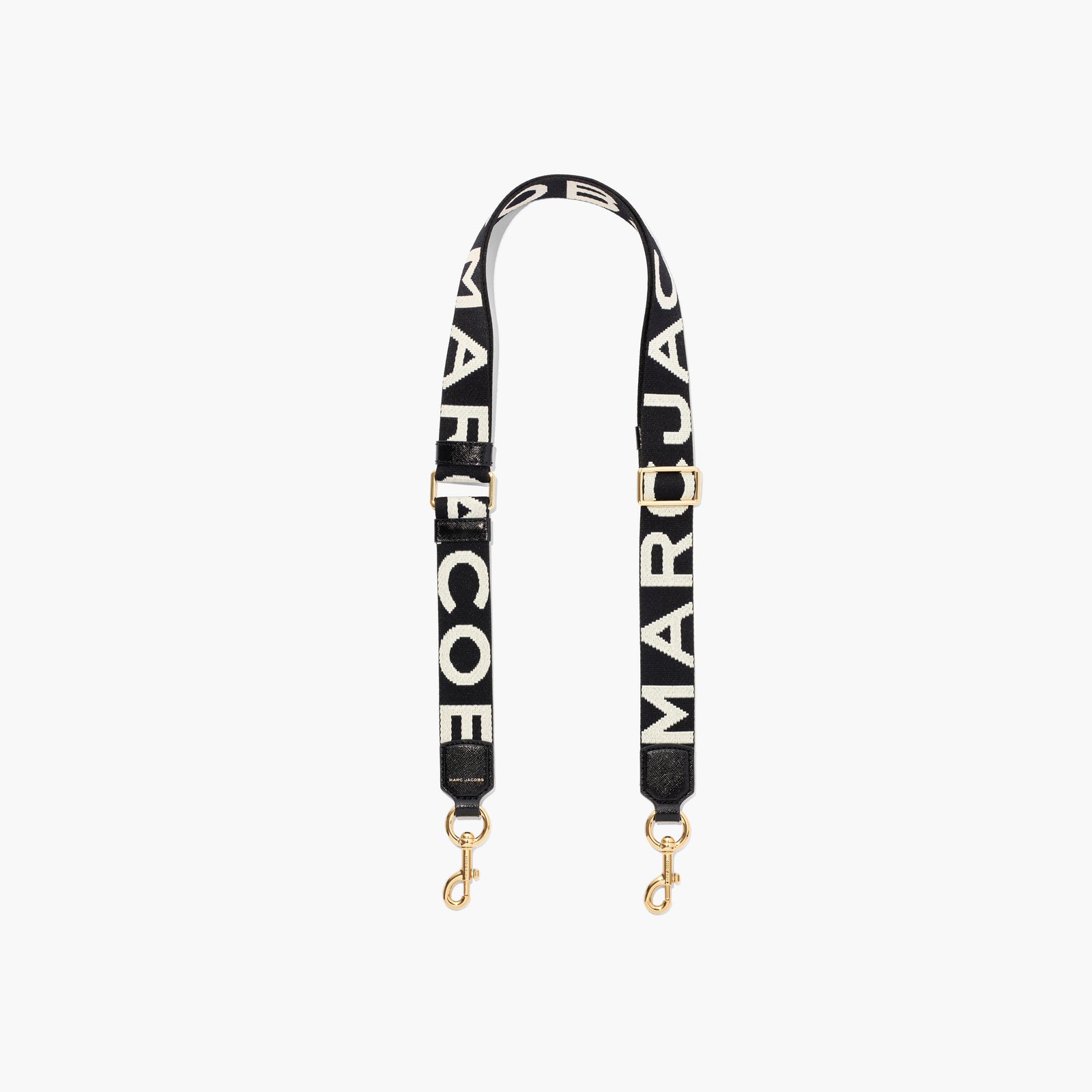 Marc Jacobs The Thin Logo Webbing Strap in Black/White