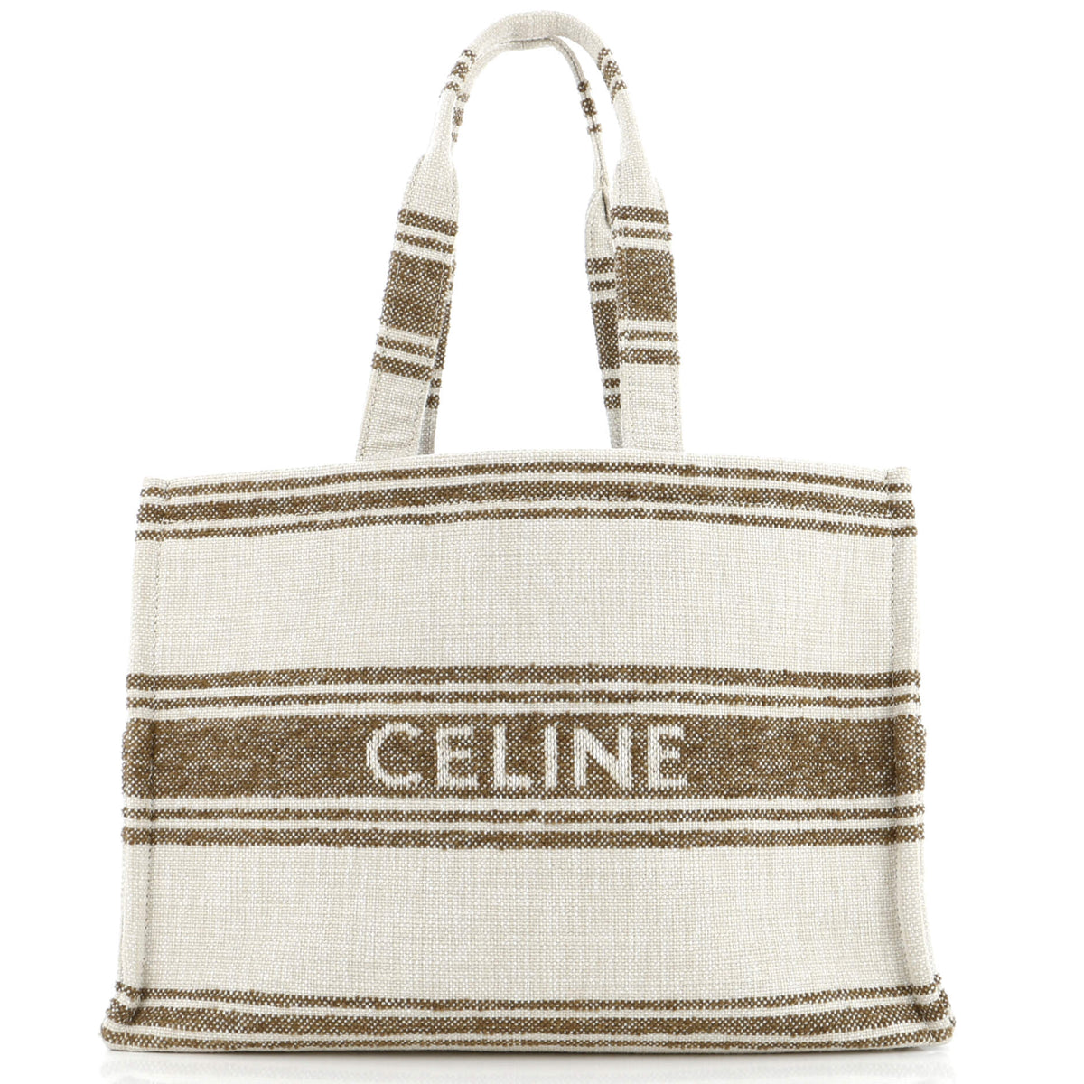 Celine CELINE Cabas Thais Tote Striped Jacquard Textile Large