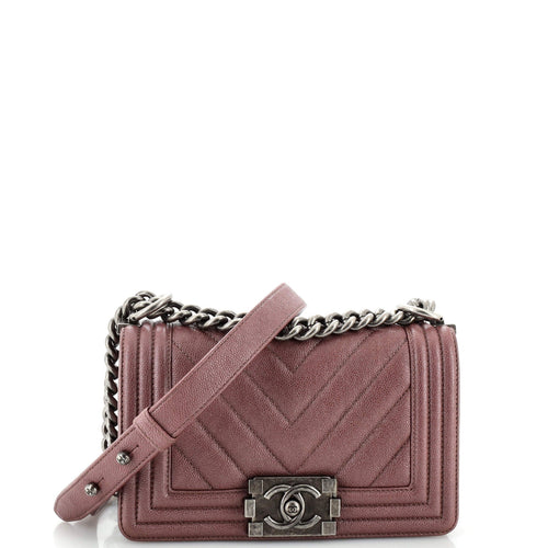 CHANEL Boy Flap Bag Chevron Caviar Small