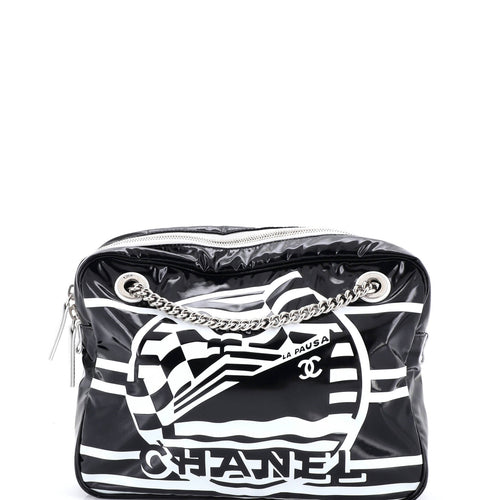 CHANEL La Pausa Bay Camera Case Bag Printed Vinyl Small
