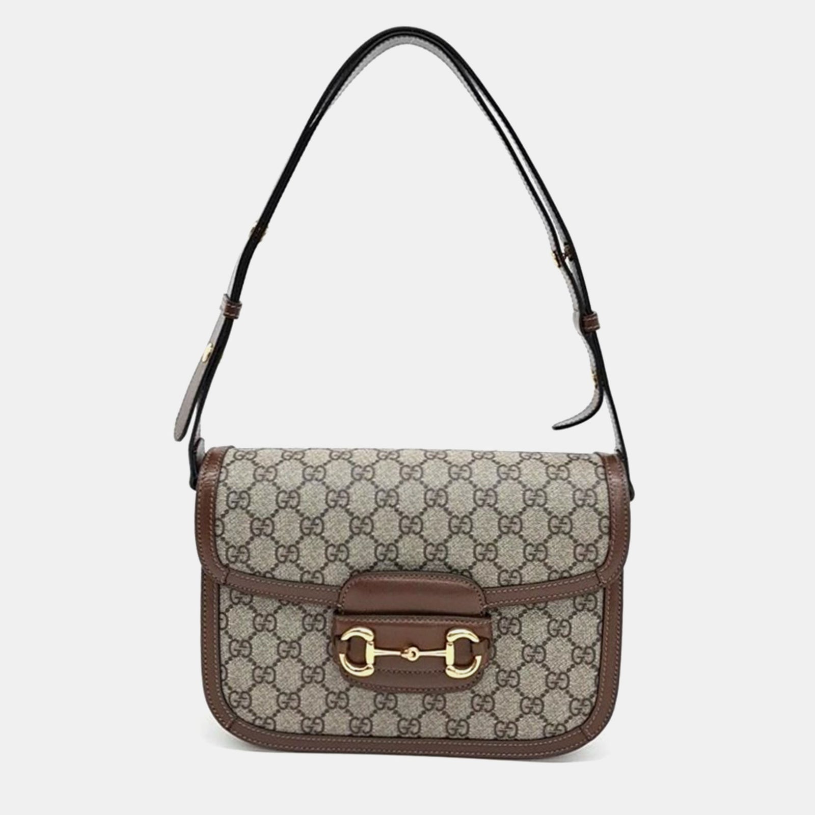 Gucci Beige GG Canvas 1955 Horsebit Shoulder Bag