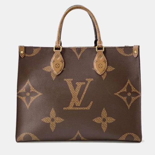 Onthego Red Monogram Monogram Reverse Canvas Monogram Giant MM Bag