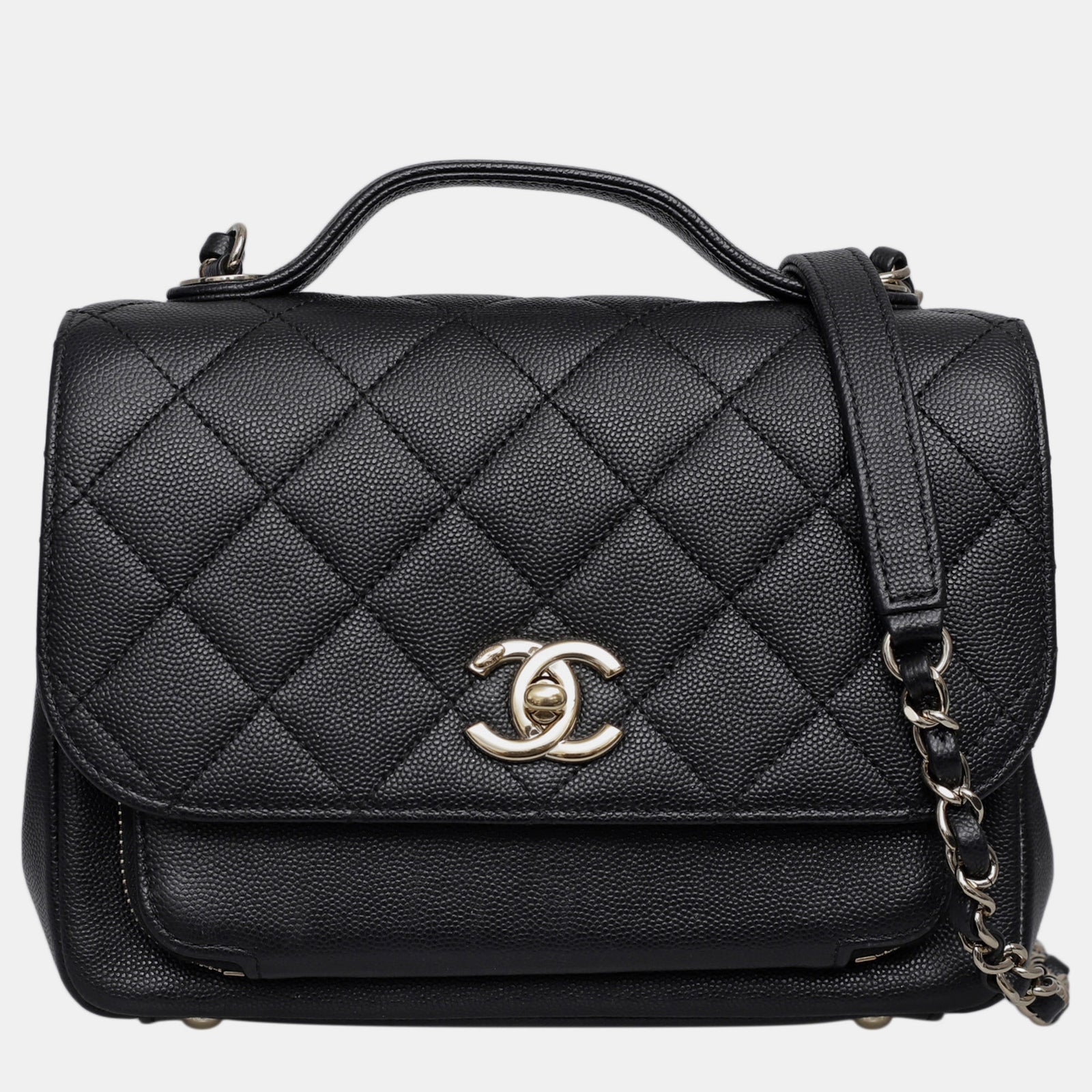 Chanel Sac à rabat Business Affinity en cuir noir Cavier