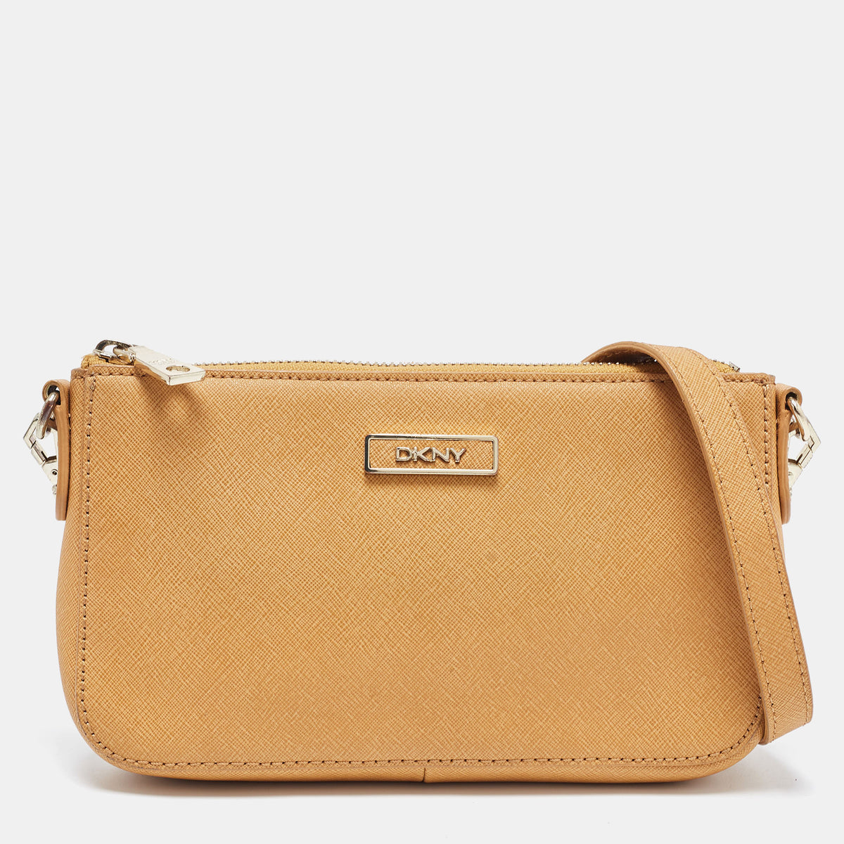 DKNY DKNY Tan Saffiano Leather Bryant Park Crossbody Bag