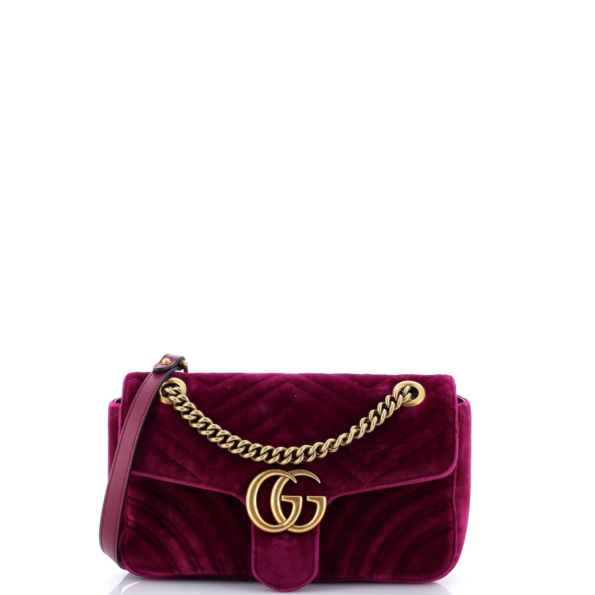 Gucci GUCCI GG Marmont Flap Bag Matelasse Velvet Small