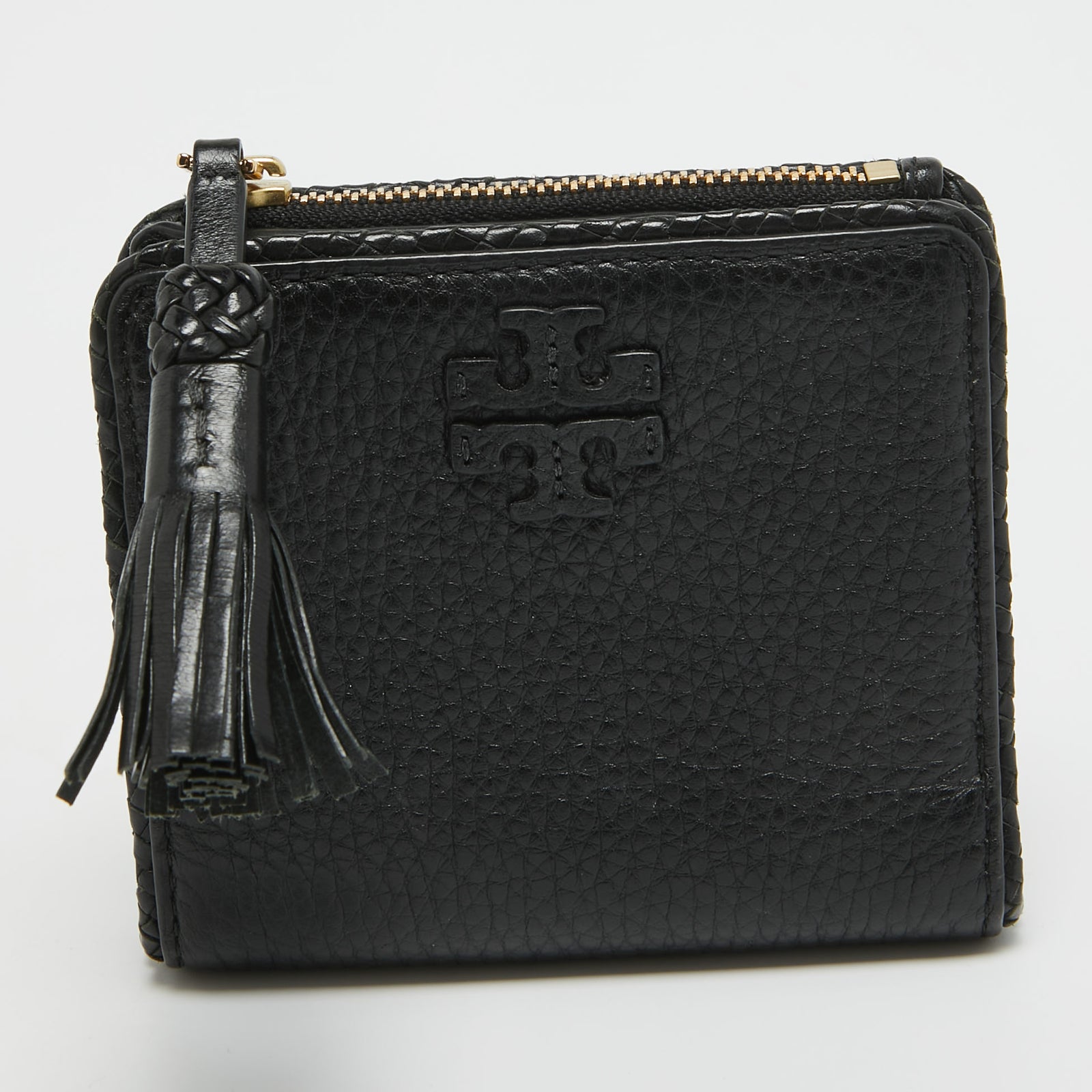 Tory Burch Black Leather Taylor Bifold Compact Wallet