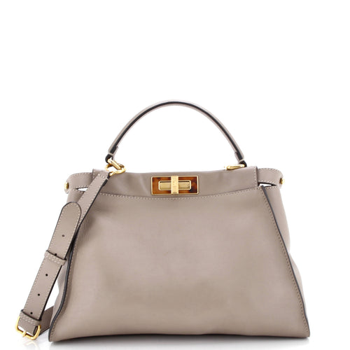FENDI Peekaboo Bag Leather with Plexiglass Detail Regular