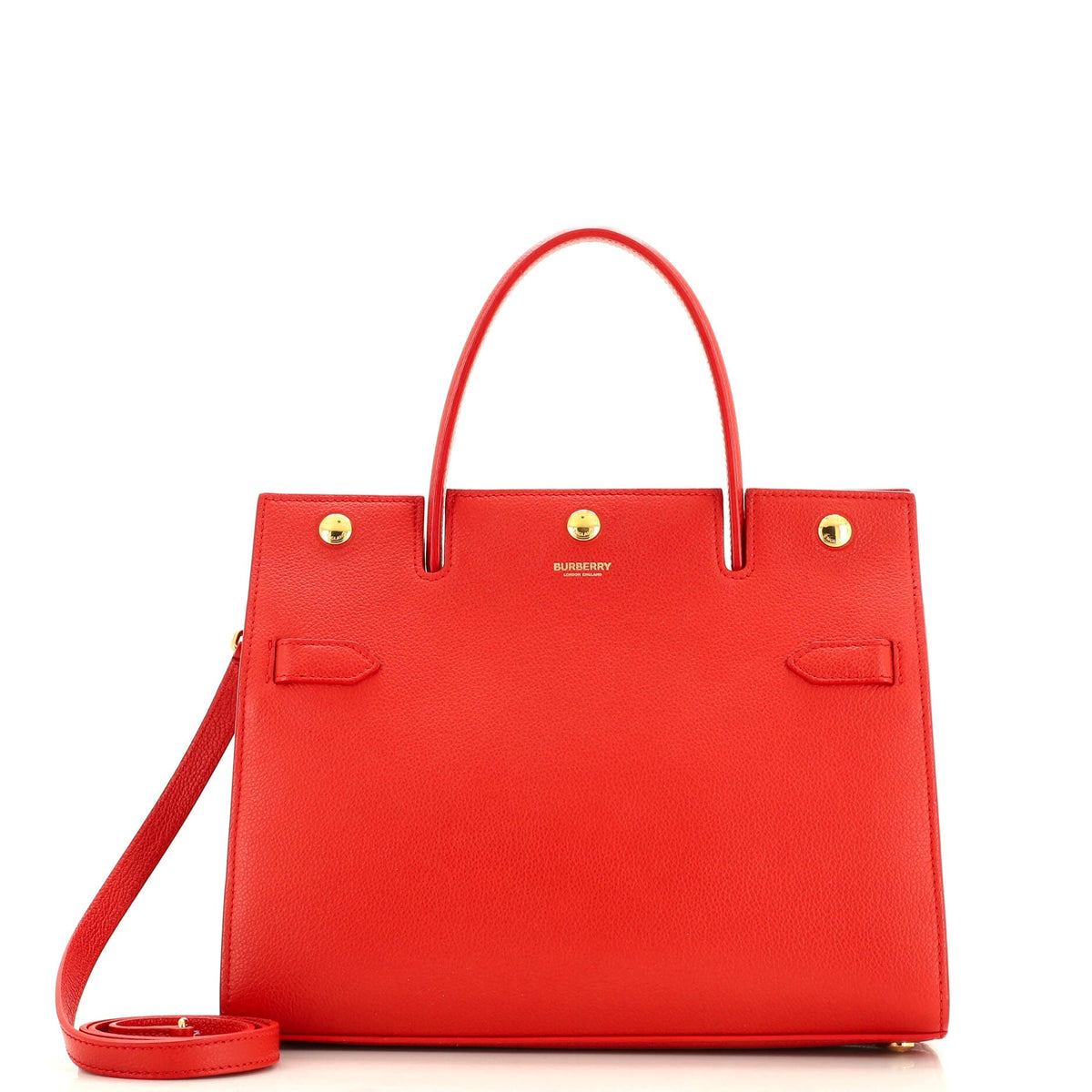 Burberry Title Top Handle Bag Leather Medium