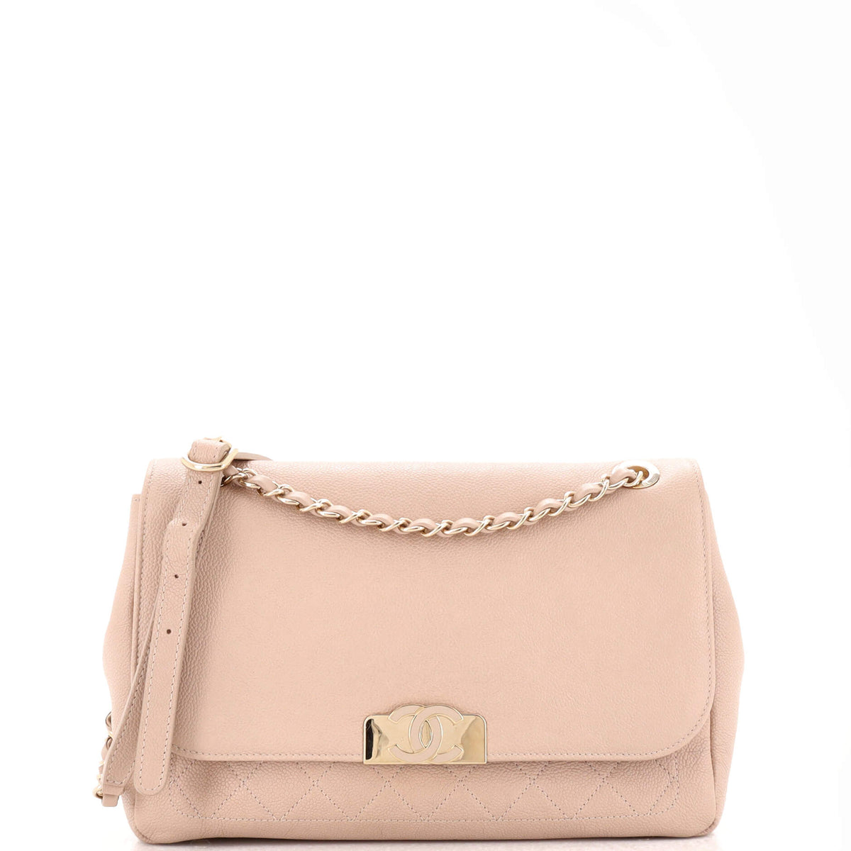 Chanel CHANEL Double Sided Shoulder Bag Quilted Caviar Medium