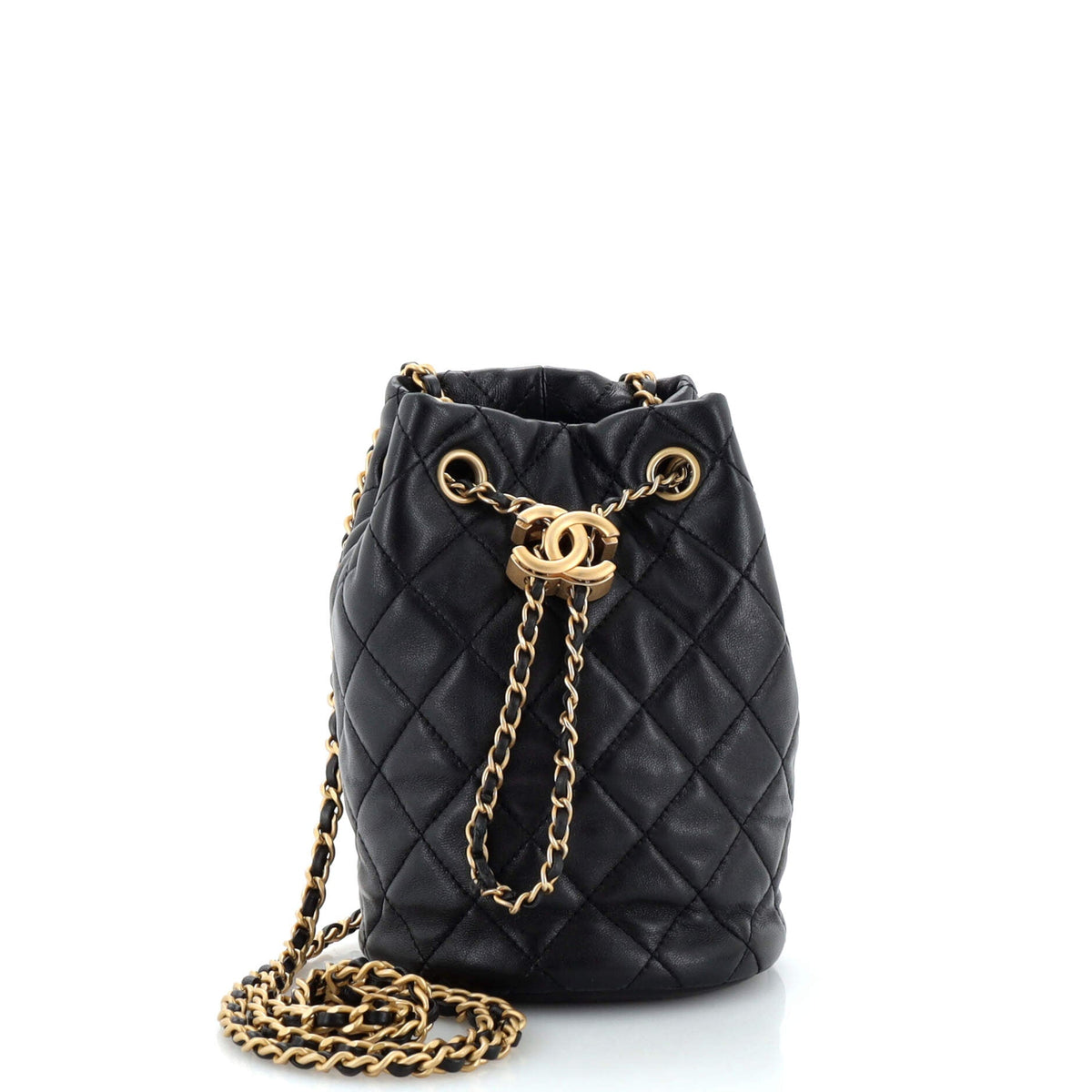 Chanel CHANEL Pearl Crush Bucket Bag Quilted Lambskin