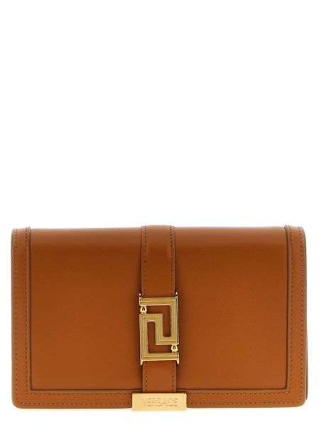 Women's Greca Goddess Crossbody Bag in Brown | 10072201A05134