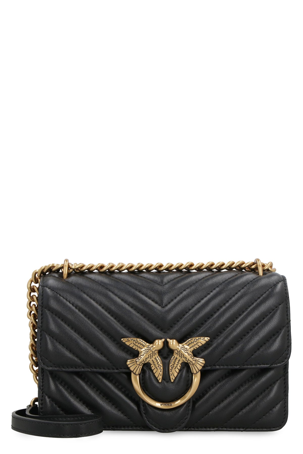Pinko Women's Mini Love Bag One in Nero | 100074A0GK