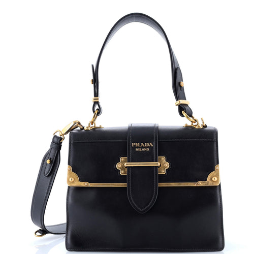 PRADA Cahier Convertible Shoulder Bag City Calf and Saffiano Medium