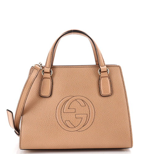 GUCCI Soho Convertible Top Handle Satchel Leather Small