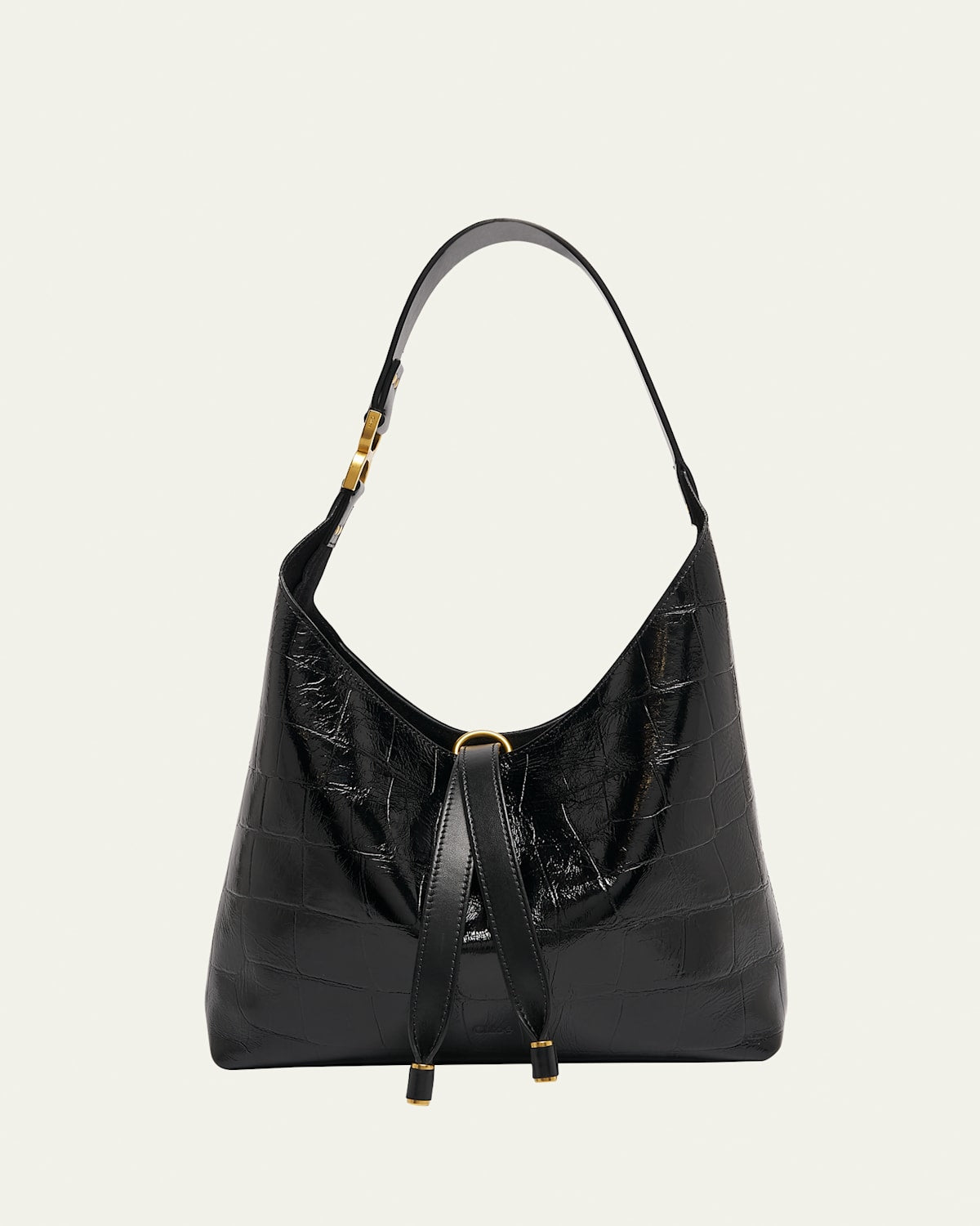 Boss Marcie Small Hobo Bag in Croc-Embossed Leather