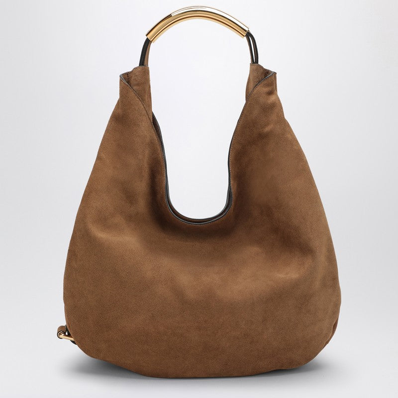 Sac à bandoulière souple en daim marron