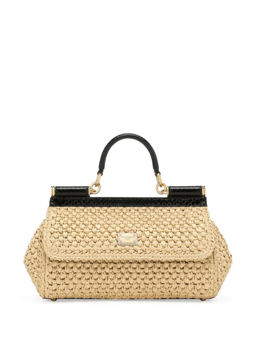 Women's Elongated Small Sicily Bag in Naturblck | BB7652A2Y84