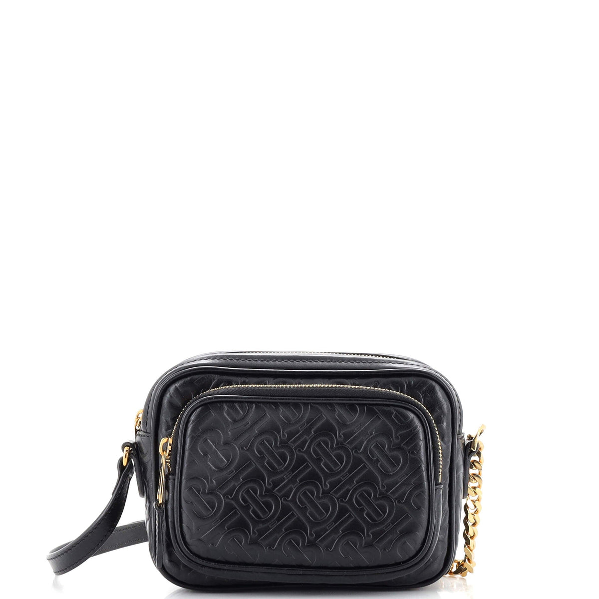 Burberry Camera Bag Monogram Embossed Leather Small
