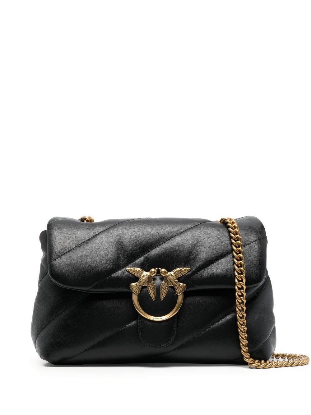Pinko Women's Black Leather Bag With Chain Strap in Nero/Gold | Size UNI | 100038 Color A0F2Z99Q