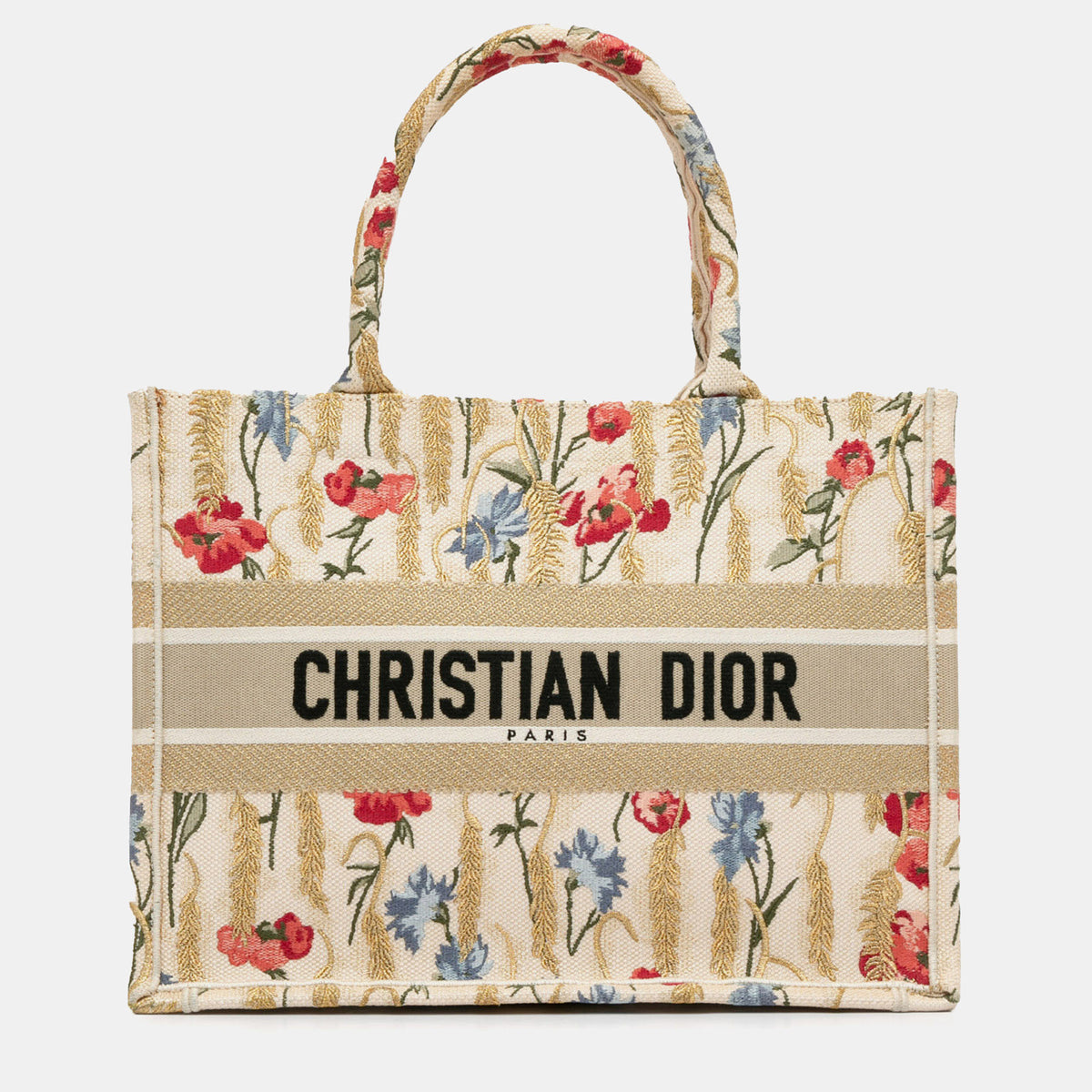 Dior Medium Embroidered Hibiscus Book Tote Bag