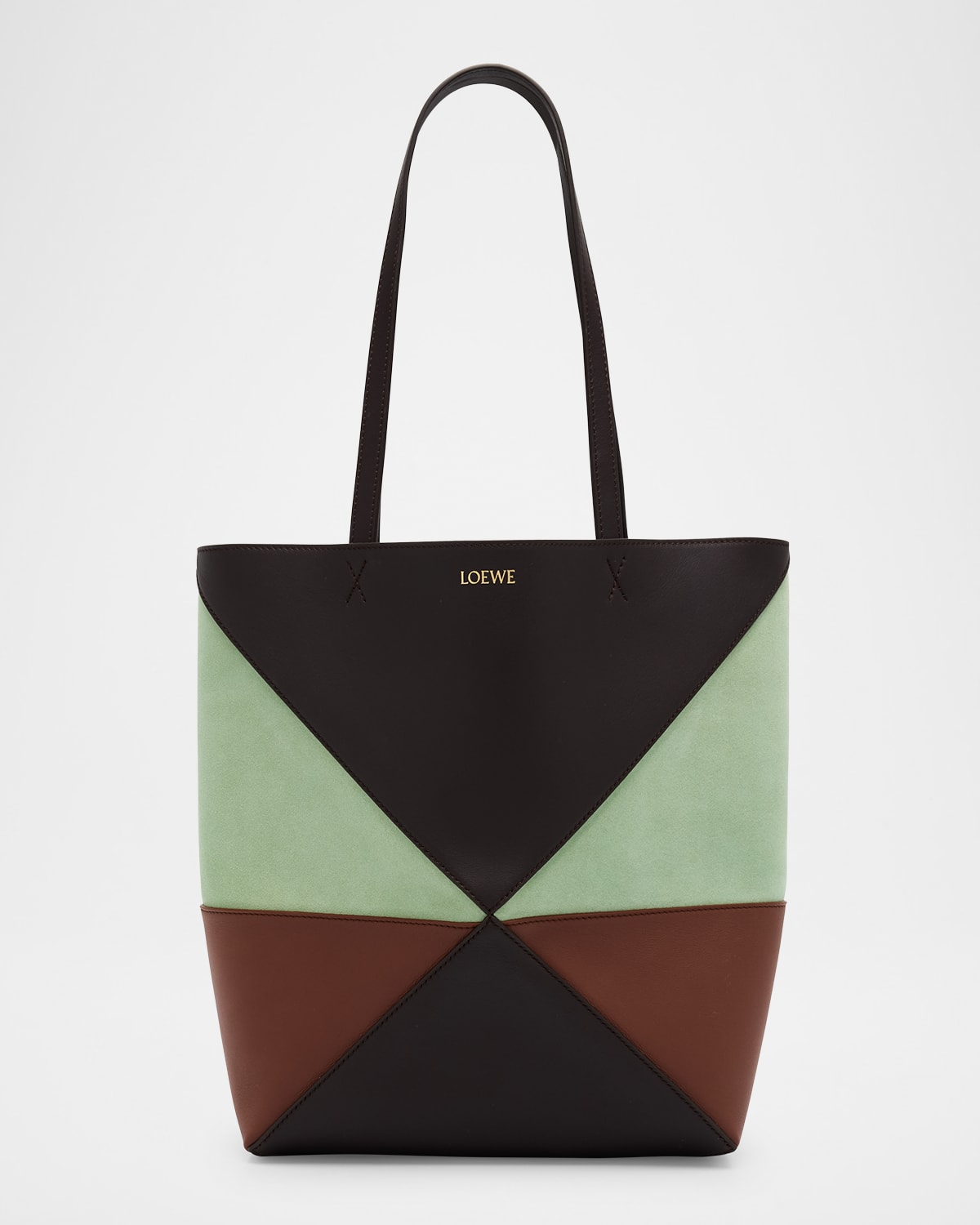 Loewe Puzzle Medium Fold Tote Bag in Colorblock Leather