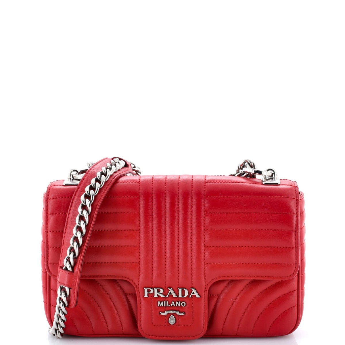 Prada PRADA Chain Flap Shoulder Bag Diagramme Quilted Leather Medium