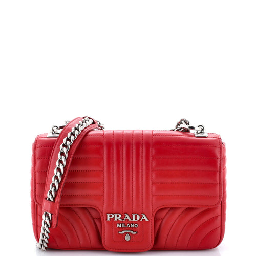 PRADA Chain Flap Shoulder Bag Diagramme Quilted Leather Medium