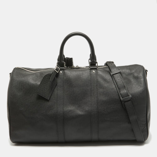 Black Leather Leather Keepall Bandouli&egrave;re 50 Bag