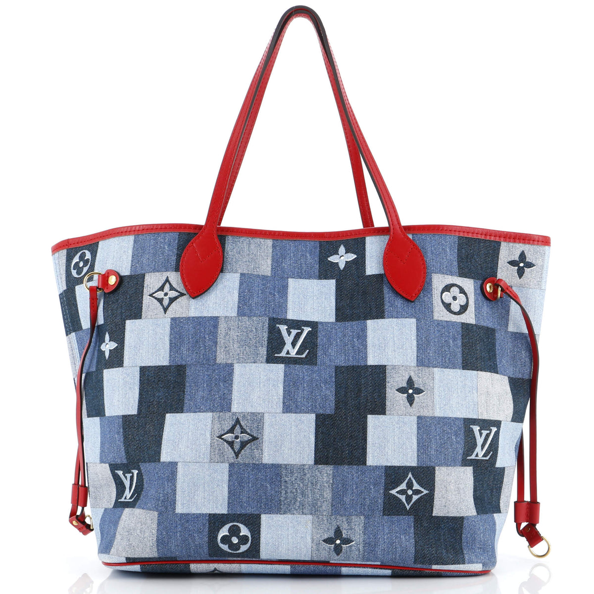 Louis Vuitton Neverfull Tote Damier and Monogram Patchwork Denim MM