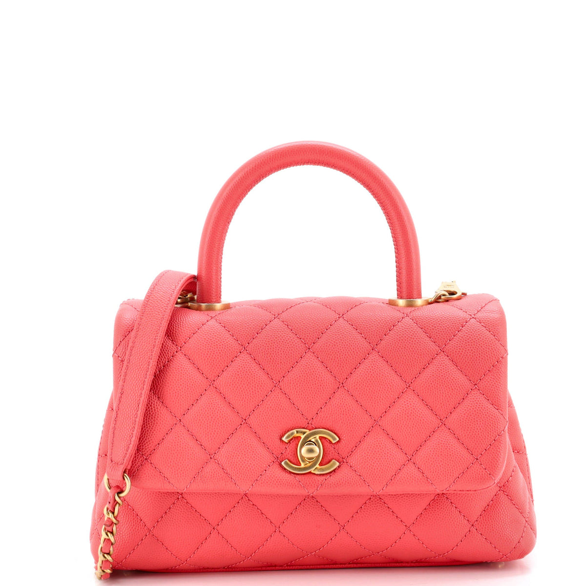 Chanel CHANEL Coco Top Handle Bag Quilted Caviar Mini