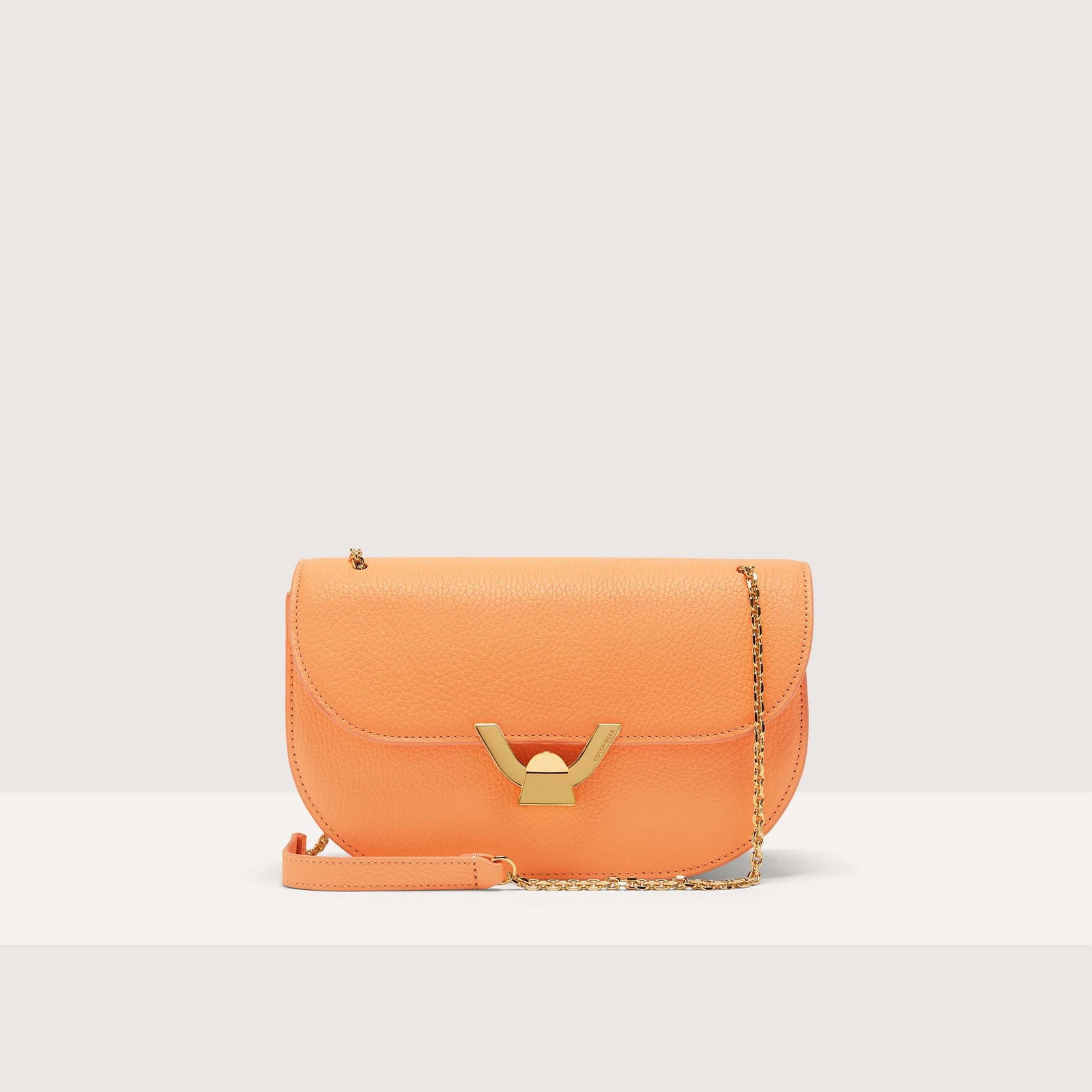 Coccinelle Grained Leather Crossbody Bag Dew Medium