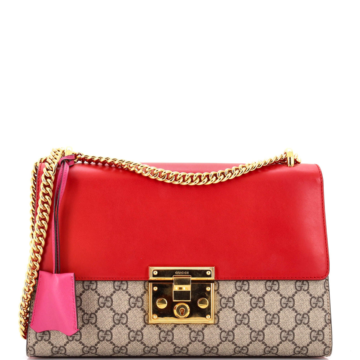 Gucci GUCCI Padlock Shoulder Bag GG Coated Canvas and Leather Medium