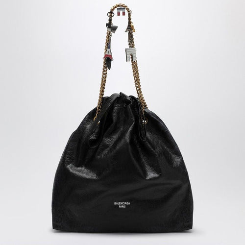 Women's Crush Leather Tote Bag in Black | 7429412AA6W