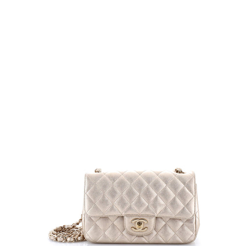 CHANEL Classic Single Flap Bag Quilted Metallic Lambskin Mini