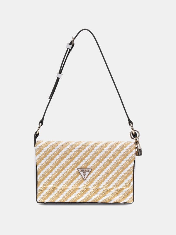 Guess Simona Raffia Mini Shoulder Bag