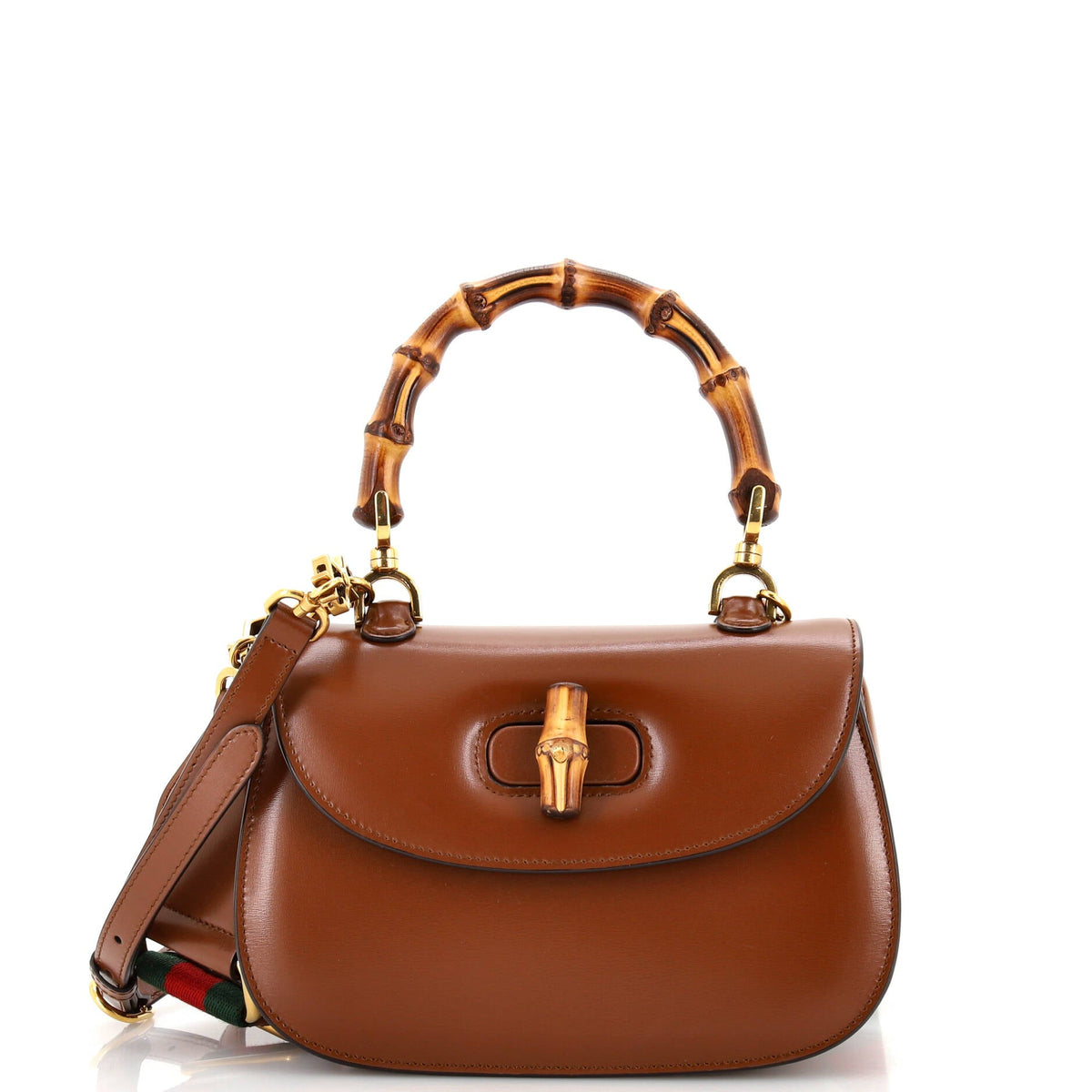 Gucci GUCCI Bamboo 1947 Top Handle Bag Leather Small