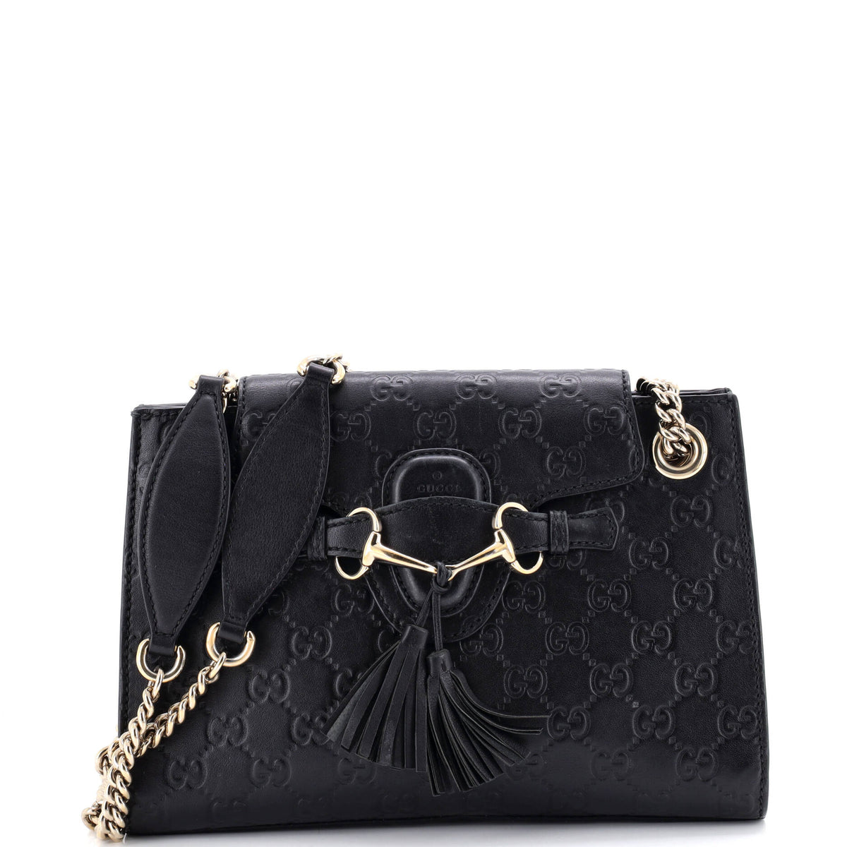Gucci GUCCI Emily Chain Flap Shoulder Bag Guccissima Leather Small