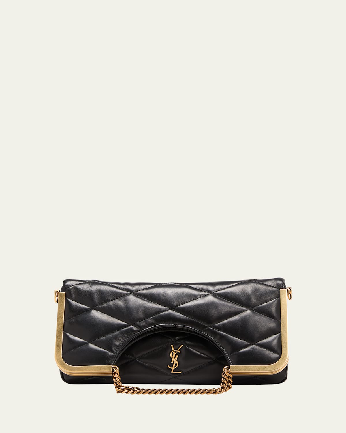 Saint Laurent Cerniera YSL Quilted Leather Top-Handle Bag