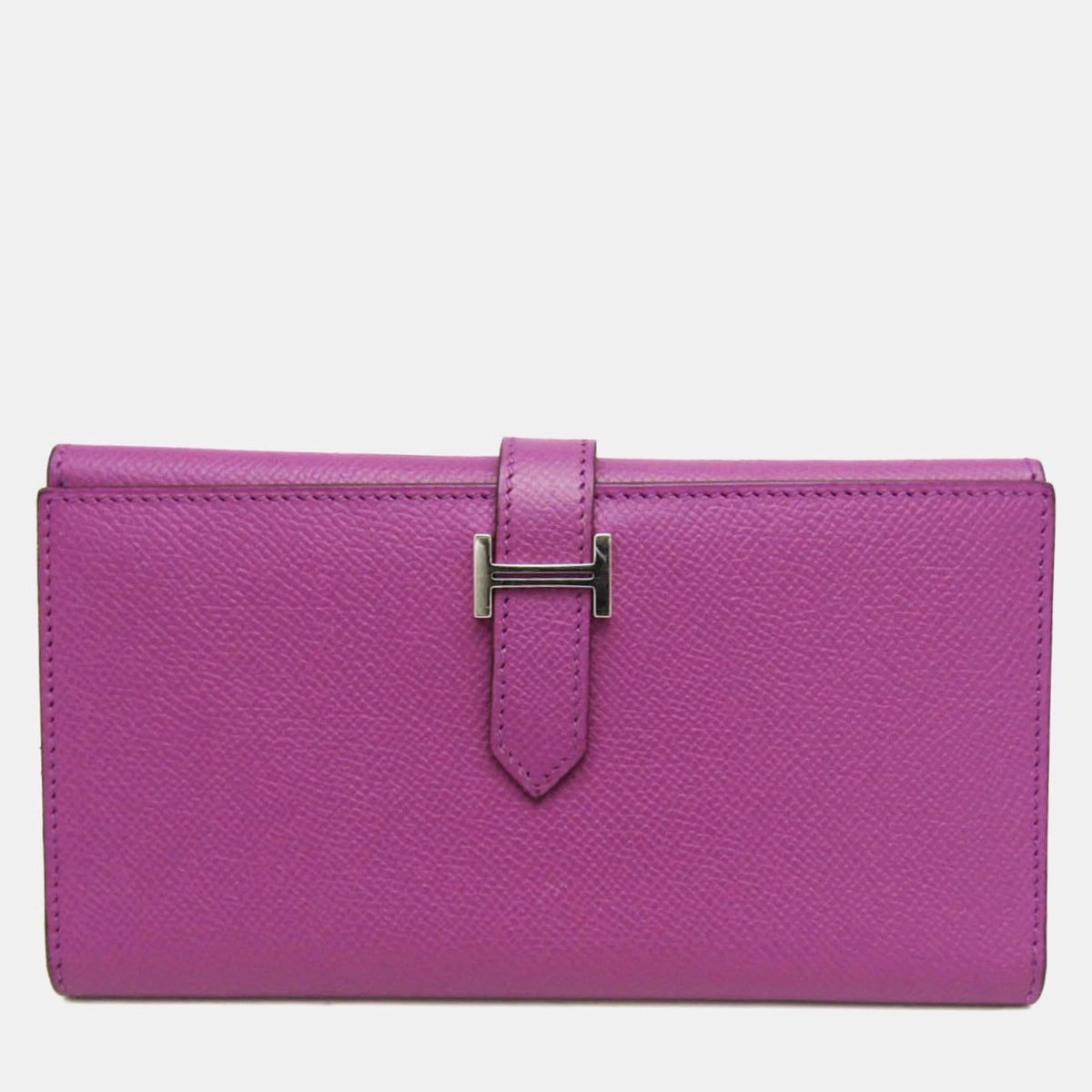 Hermès Purple Epsom Leather Bearn Long Wallet