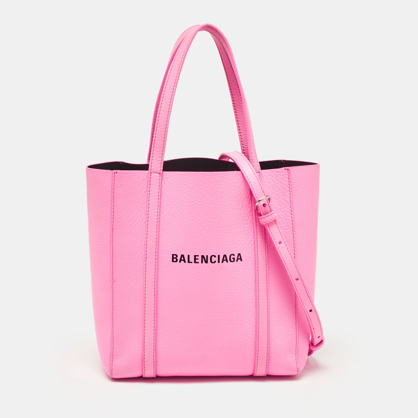 Balenciaga Neonpinke Leder-Umhängetasche XXS für den Alltag