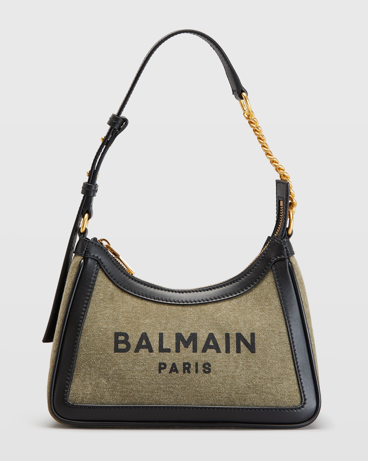 Balmain B Army Shoulder Bag in Canvas and Leather