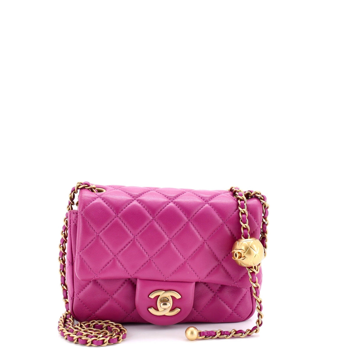 Chanel CHANEL Pearl Crush Square Flap Bag Quilted Lambskin Mini