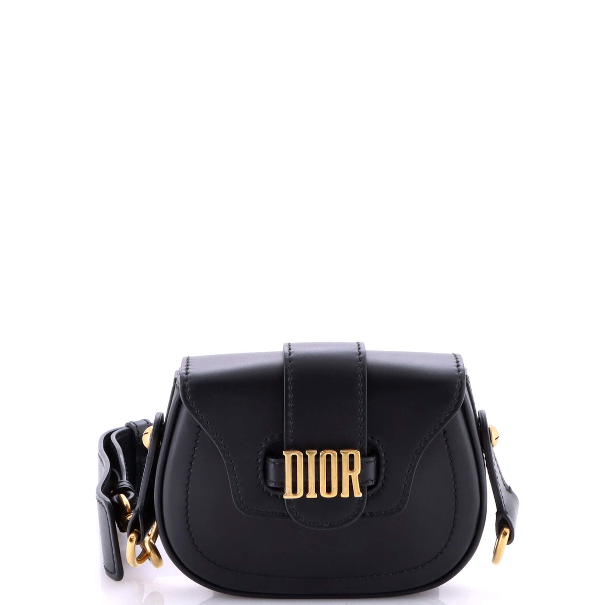 Christian Dior D-Fence Saddle Bag Leather Mini