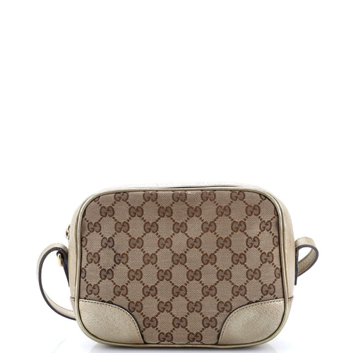 GUCCI Bree Disco Crossbody Bag GG Canvas with Leather Mini