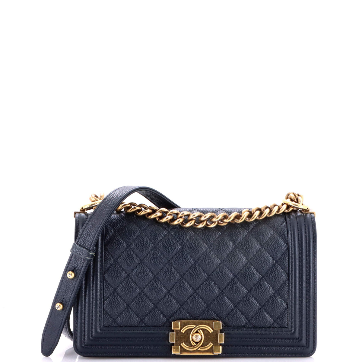 Chanel CHANEL Boy Flap Bag Quilted Caviar Old Medium