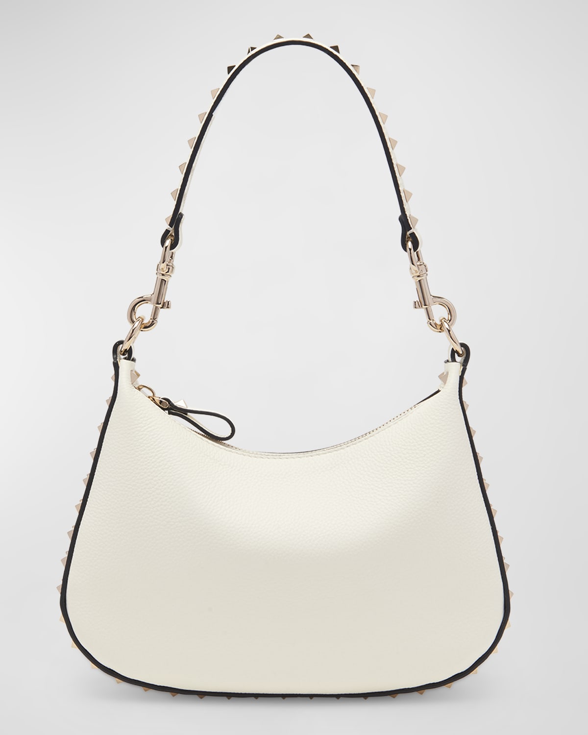 【VALENTINO】SMALL ROCKSTUD HOBO BAG Valentino Garavani Small Rockstud Hobo Bag in Grainy