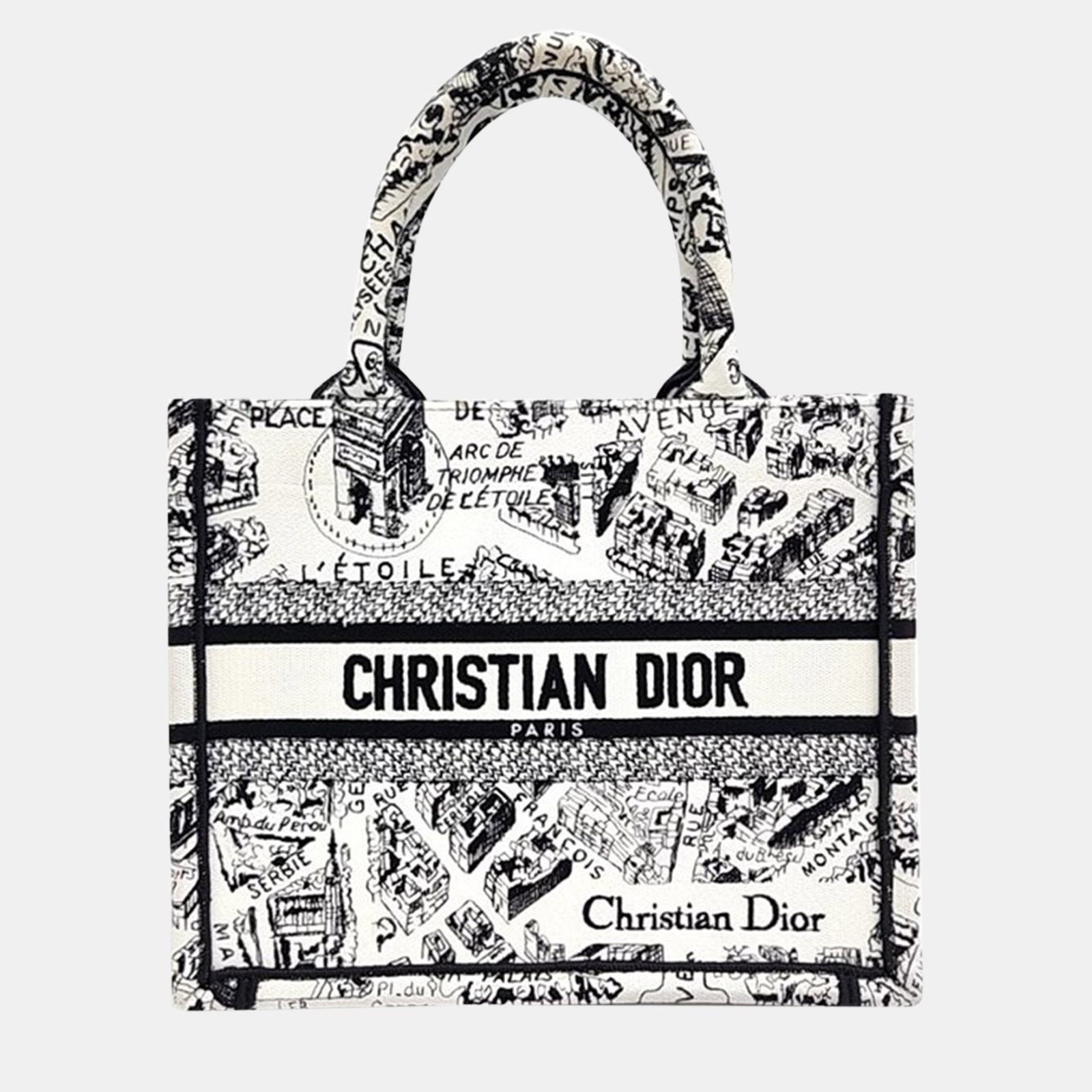 Dior Christian White Canvas Book Tote Bag